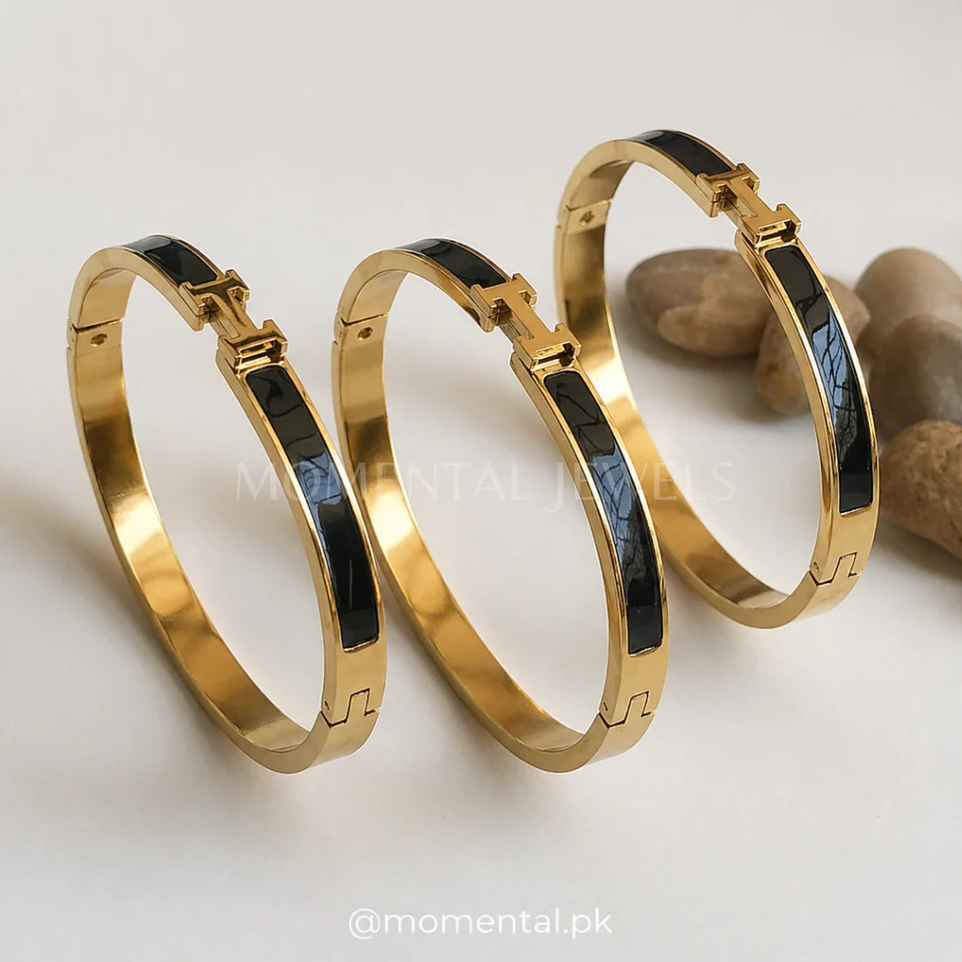 H Black Bangle