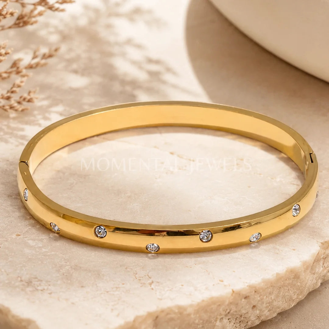 Round Stone Bangle