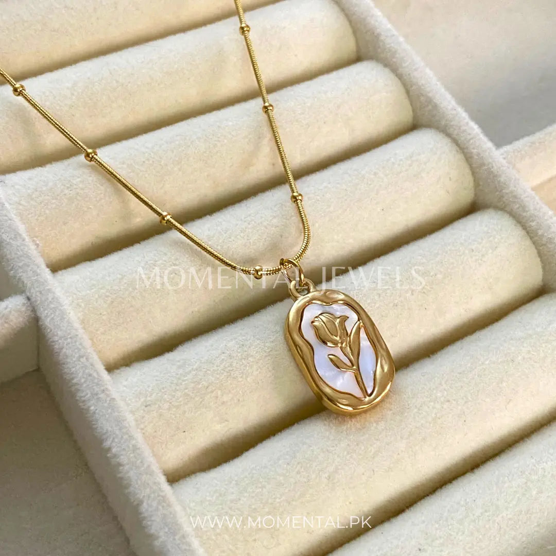 Golden Floral Pendant