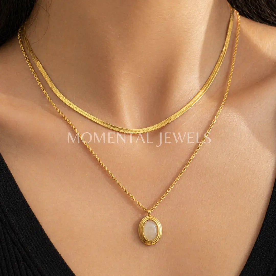 Opal Double Layered Pendant