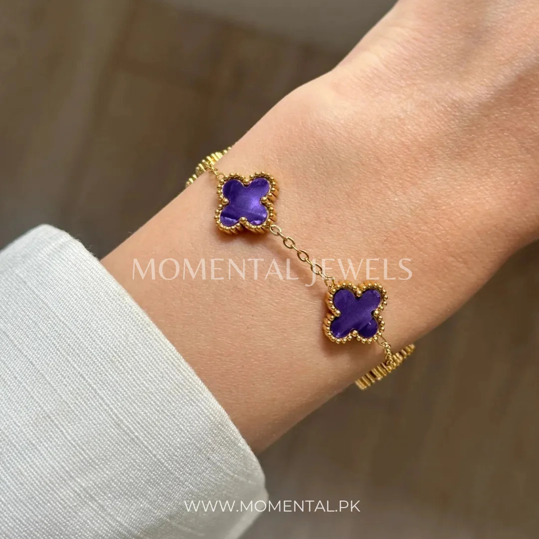 Purple Clover Bracelet