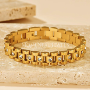 Watch Band Bracelet With Stones